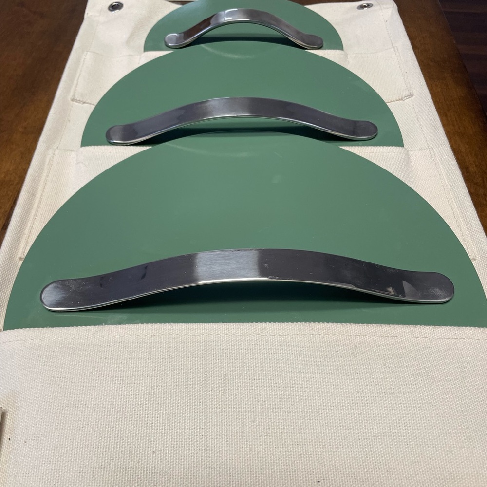 Green Kitchen Canister Lids - Stainless Handles
